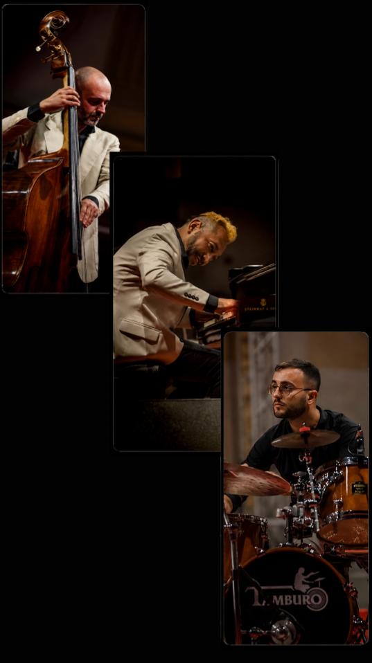 Latin Jazz Trio with piano, bass and Latin percussion
